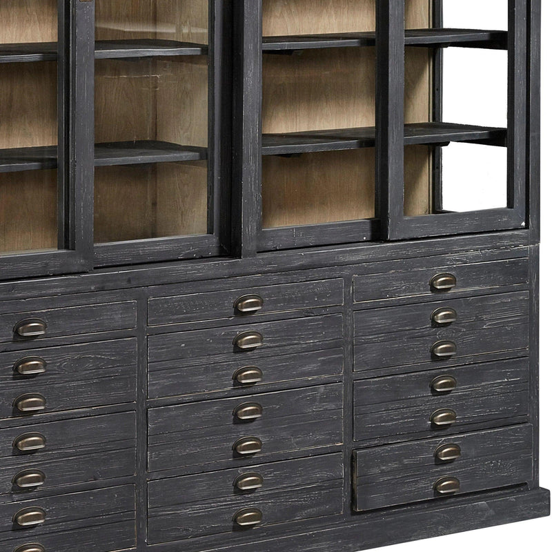 Balmoral Display Cabinet Black China Cabinet With Drawers Buffets & Curios LOOMLAN By Furniture Classics