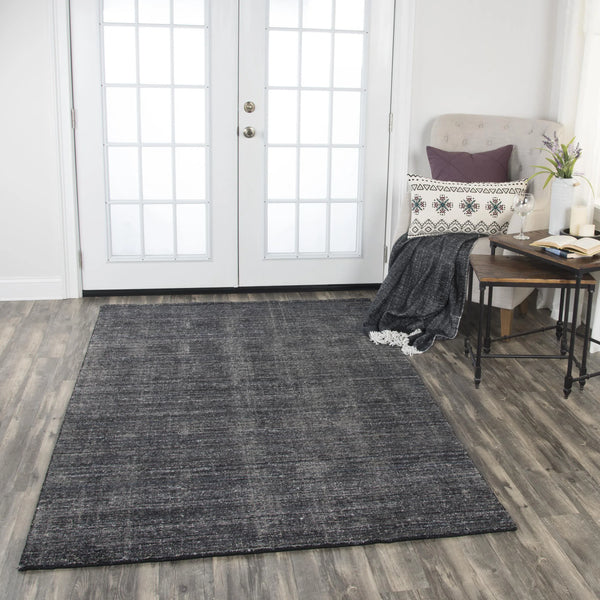 Bals Solid Charcoal Area Rugs For Living Room Area Rugs LOOMLAN By LOOMLAN