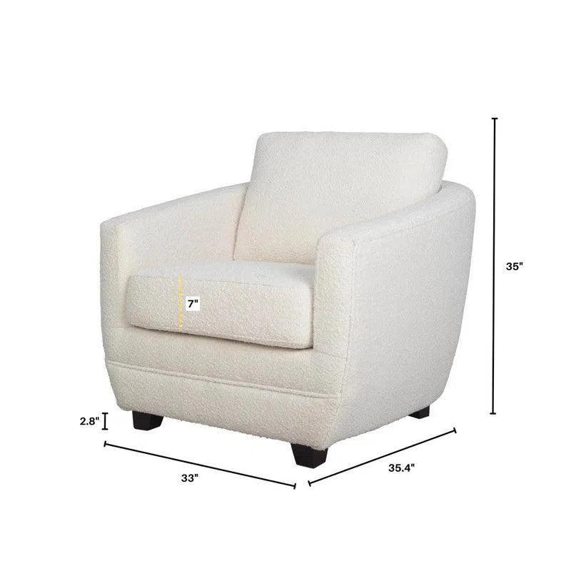 Baltimo Club Chair - Boucle Cream Club Chairs LOOMLAN By LH Imports