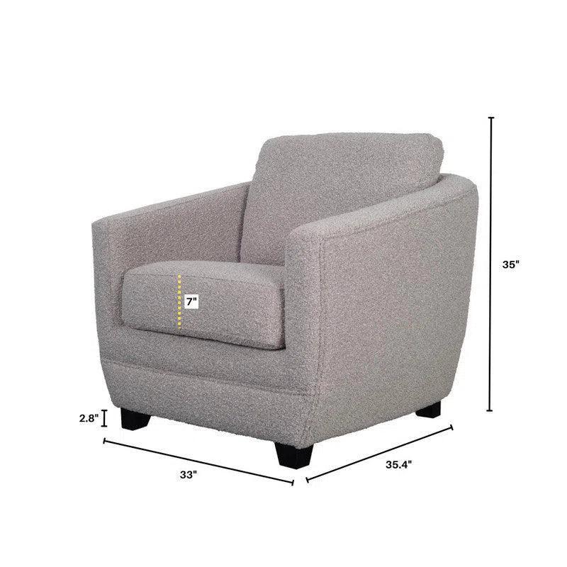 Baltimo Club Chair - Boucle Grey Club Chairs LOOMLAN By LH Imports