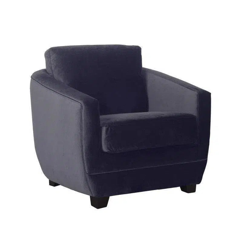 Baltimo Club Chair - Velvet Black Club Chairs LOOMLAN By LH Imports