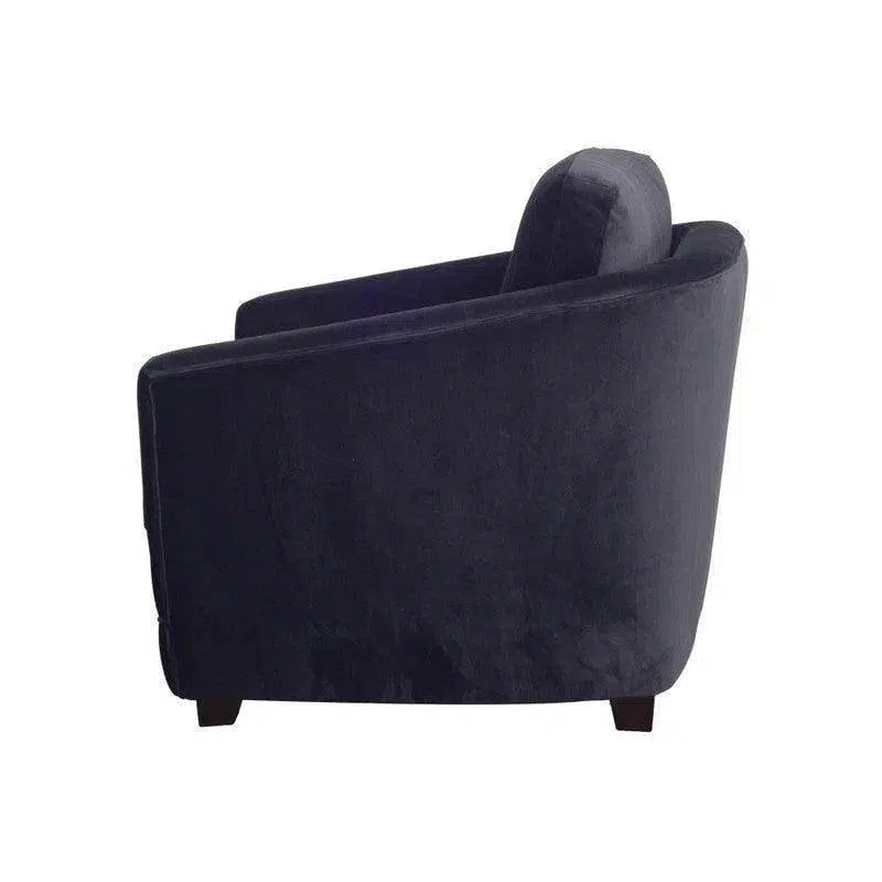 Baltimo Club Chair - Velvet Black Club Chairs LOOMLAN By LH Imports