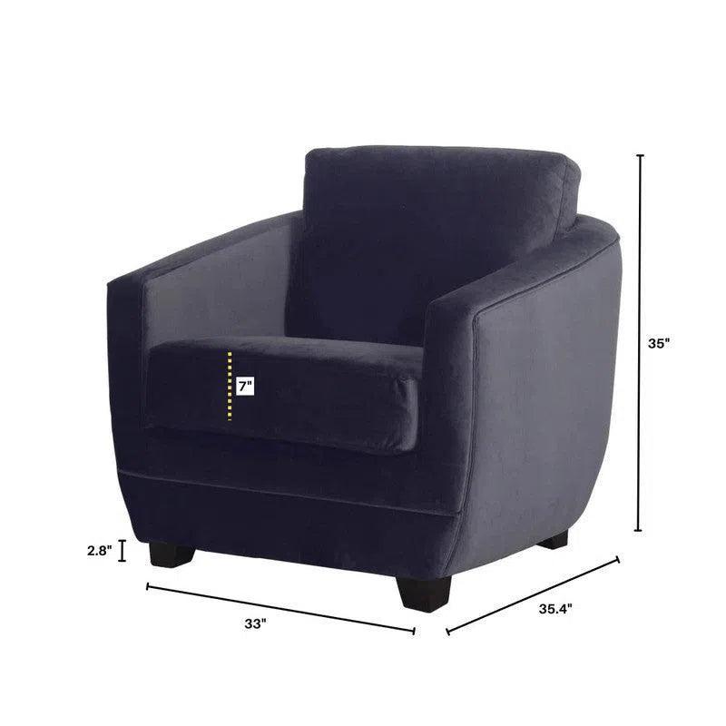 Baltimo Club Chair - Velvet Black Club Chairs LOOMLAN By LH Imports