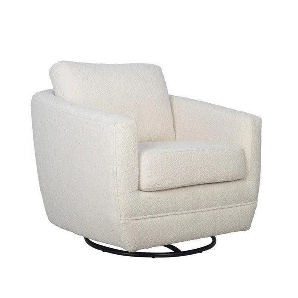 Baltimo Swivel Glider - Boucle Cream Club Chairs LOOMLAN By LH Imports