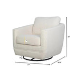 Baltimo Swivel Glider - Boucle Cream Club Chairs LOOMLAN By LH Imports