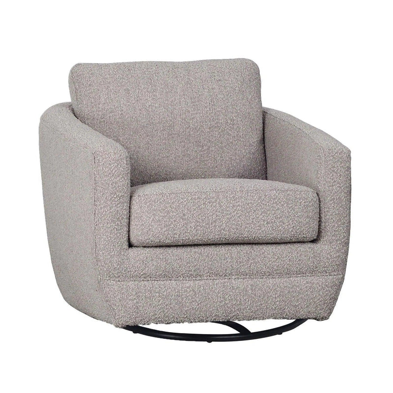 Baltimo Swivel Glider - Boucle Grey Club Chairs LOOMLAN By LH Imports