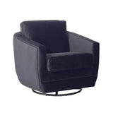 Baltimo Swivel Glider - Velvet Black Club Chairs LOOMLAN By LH Imports