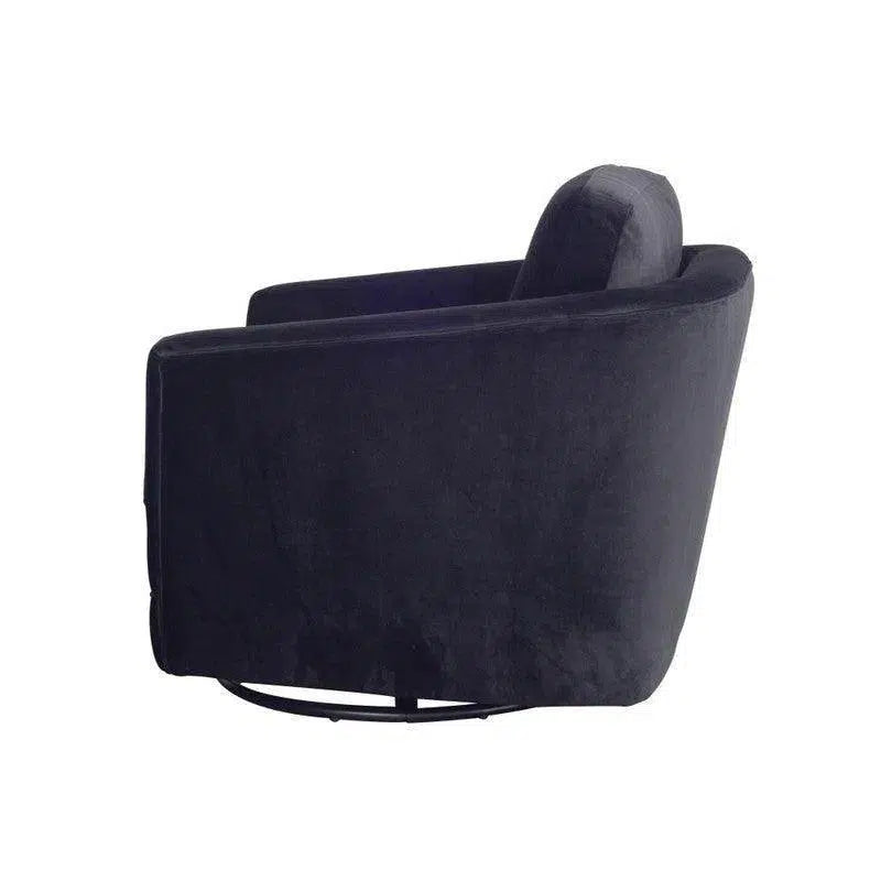 Baltimo Swivel Glider - Velvet Black Club Chairs LOOMLAN By LH Imports