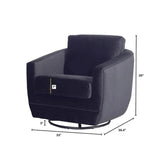 Baltimo Swivel Glider - Velvet Black Club Chairs LOOMLAN By LH Imports