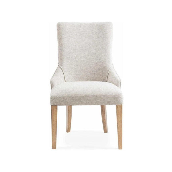 Bambach Parsons Rubberwood and Polyester White Armless Dining Chair Dining Chairs LOOMLAN By Bassett Mirror