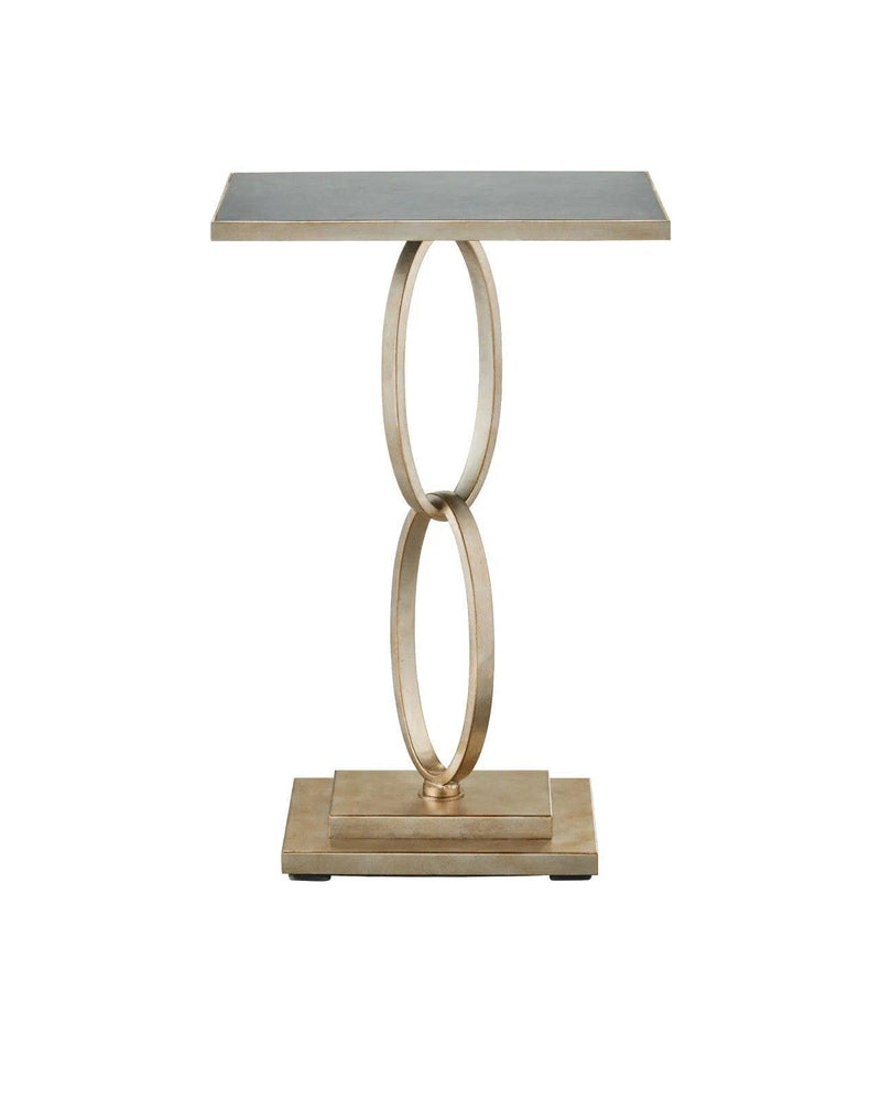 Bangle Champagne Iron and Glass Gold Rectangular Accent Table Side Tables LOOMLAN By Currey & Co