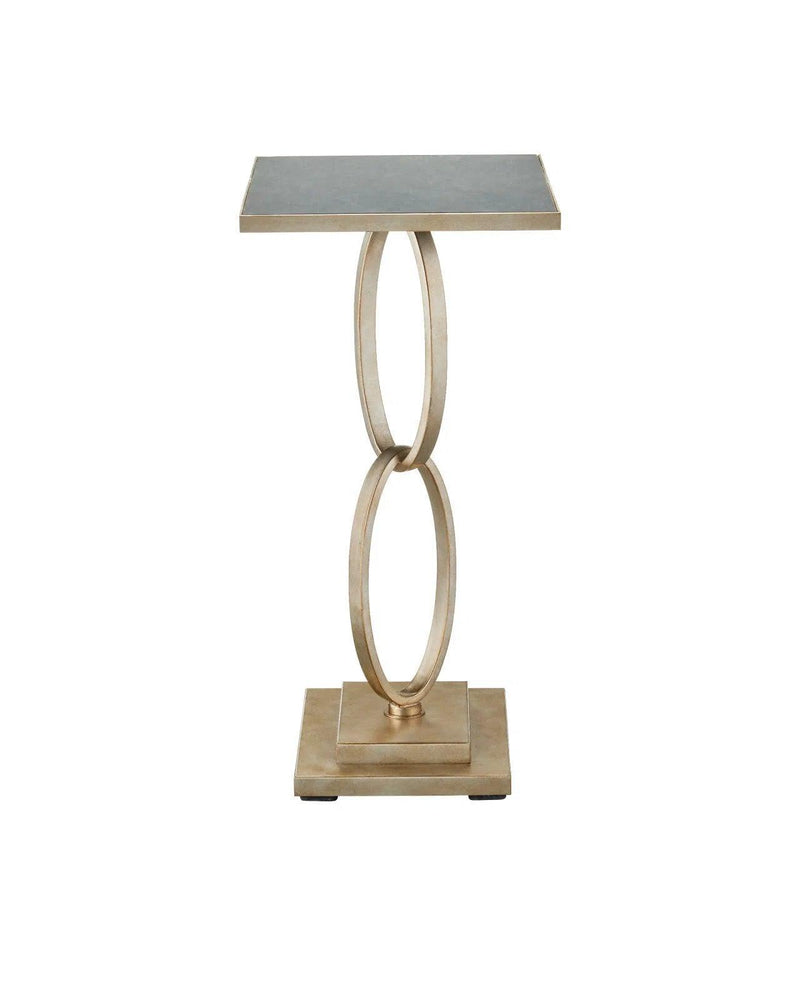 Bangle Champagne Iron and Glass Gold Rectangular Accent Table Side Tables LOOMLAN By Currey & Co