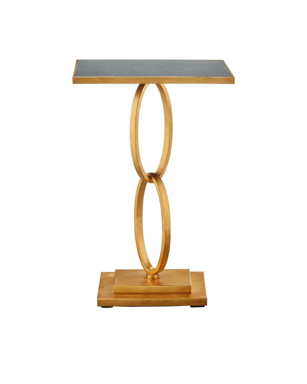 Bangle Iron and Glass Gold Rectangular Accent Table Side Tables LOOMLAN By Currey & Co