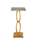 Bangle Iron and Glass Gold Rectangular Accent Table Side Tables LOOMLAN By Currey & Co