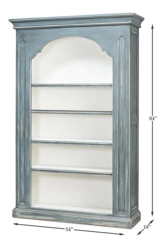 Banner Bungalow Display Bookcase Blue Bookcases LOOMLAN By Sarreid