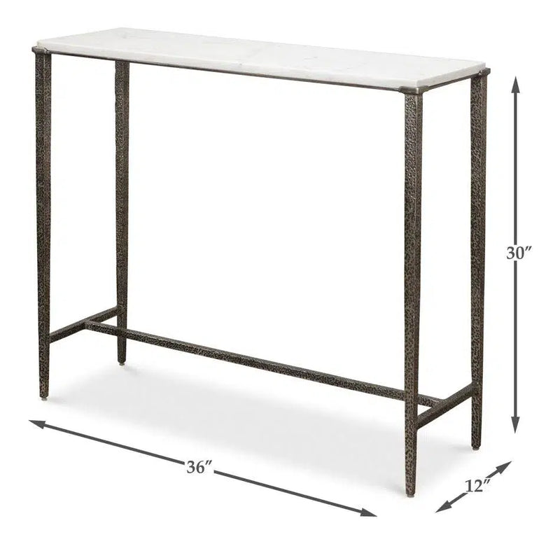 Banswara Console Table White Marble Console Tables LOOMLAN By Sarreid