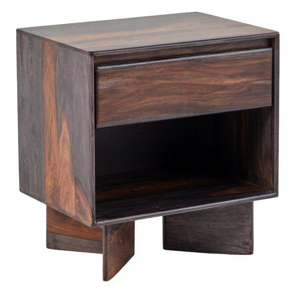 Bardell Coffee Brown Wood Nightstand Nightstands LOOMLAN By LOOMLAN