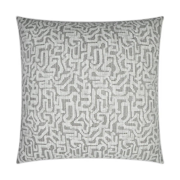 Barkley Abstract White Tan Taupe Large Throw Pillow With Insert Throw Pillows LOOMLAN By D.V. Kap