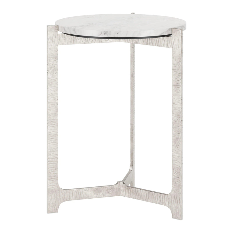 Barmas Marble and Aluminum Round Side Table Side Tables LOOMLAN By Zuo Modern