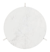 Barmas Marble and Aluminum Round Side Table Side Tables LOOMLAN By Zuo Modern