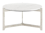 Barmas White and Silver Round Coffee Table Coffee Tables LOOMLAN By Zuo Modern