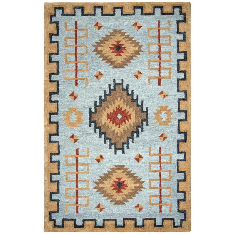 Barn Tribal Light Blue Large Area Rugs For Living Room Area Rugs LOOMLAN By LOOMLAN
