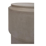 Barrel Fiber Reinforced Concrete Round End Table Outdoor Side Tables LOOMLAN By Urbia