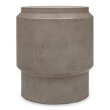 Barrel Fiber Reinforced Concrete Round End Table Outdoor Side Tables LOOMLAN By Urbia