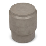 Barrel Fiber Reinforced Concrete Round End Table Outdoor Side Tables LOOMLAN By Urbia