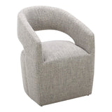 Barrow Rolling Polyester Upholstered Dining Armchair Dining Chairs LOOMLAN By Moe's Home