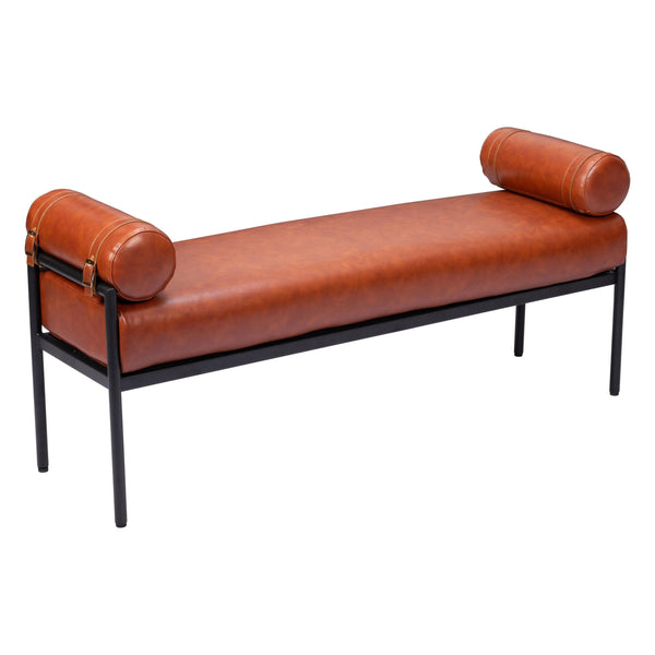 Barrow Steel Brown Bench Bedroom Benches LOOMLAN By Zuo Modern