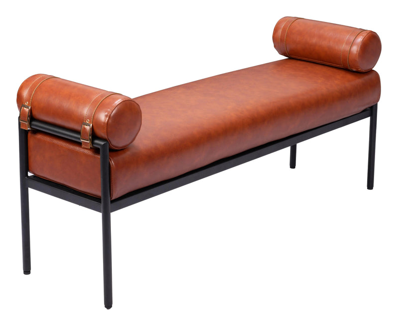 Barrow Steel Brown Bench Bedroom Benches LOOMLAN By Zuo Modern