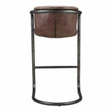 Barstool Leather Upholstered Brown (Set of 2) Bar Stools LOOMLAN By Moe's Home