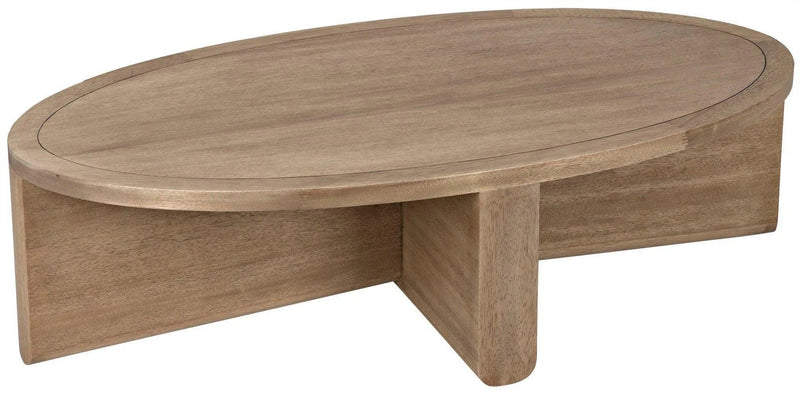 Bast Wood Oval Coffee Table Coffee Tables LOOMLAN By Noir