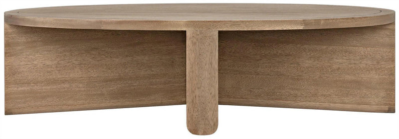 Bast Wood Oval Coffee Table Coffee Tables LOOMLAN By Noir