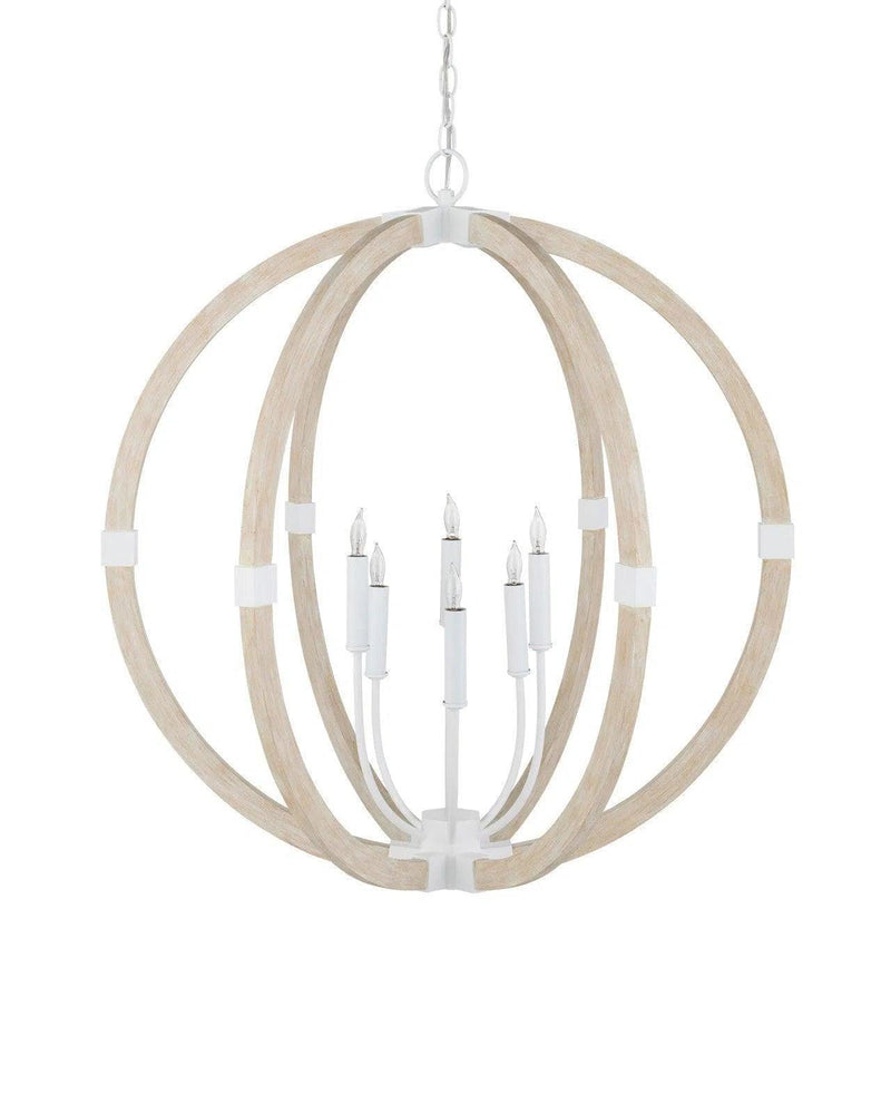 Bastian Sandstone Orb Chandelier Chandeliers LOOMLAN By Currey & Co