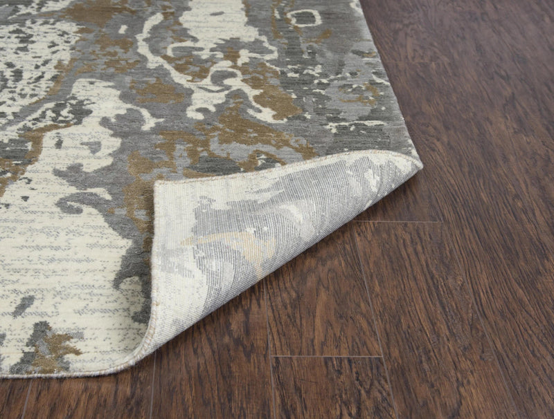 Batu Floral Gray Large Area Rugs For Living Room Area Rugs LOOMLAN By LOOMLAN