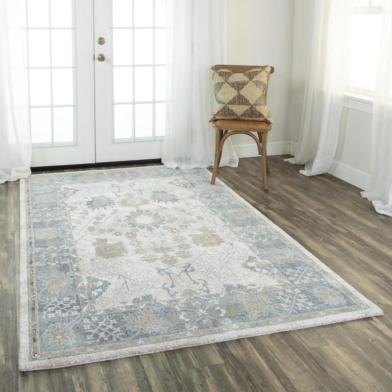 Batu Floral Gray Large Area Rugs For Living Room Area Rugs LOOMLAN By LOOMLAN