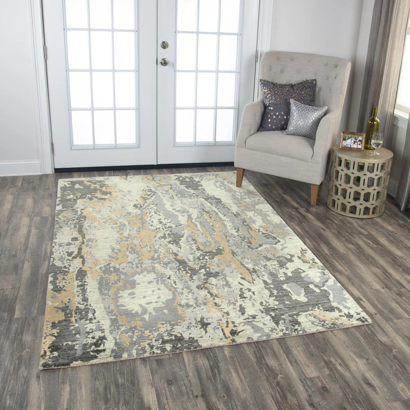 Batu Floral Gray Large Area Rugs For Living Room Area Rugs LOOMLAN By LOOMLAN