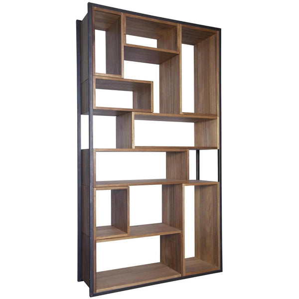 Bauhaus Wood and Steel Bookcase Bookcases LOOMLAN By Noir