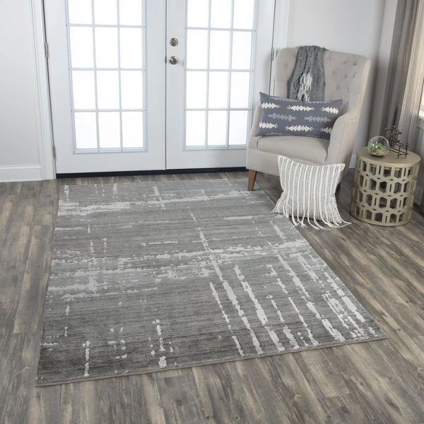 Baum Abstract Gray Large Area Rugs For Living Room Area Rugs LOOMLAN By LOOMLAN