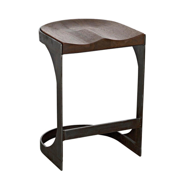 Baxter Wood and Steel Counter Stool Counter Stools LOOMLAN By Noir