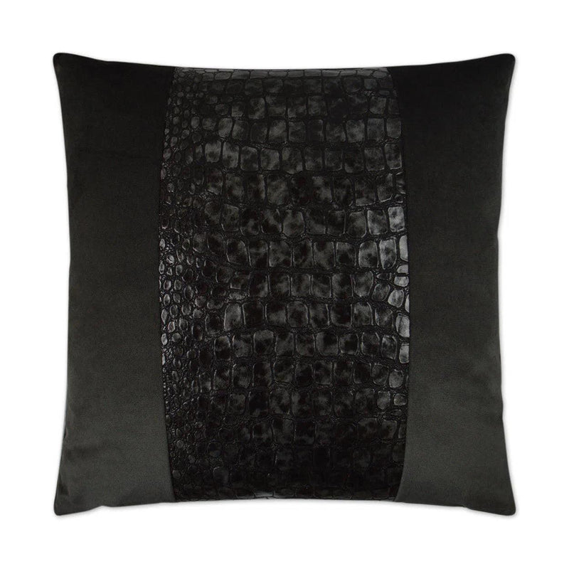 Bayou Charcoal Black Throw Pillow With Insert Throw Pillows LOOMLAN By D.V. Kap