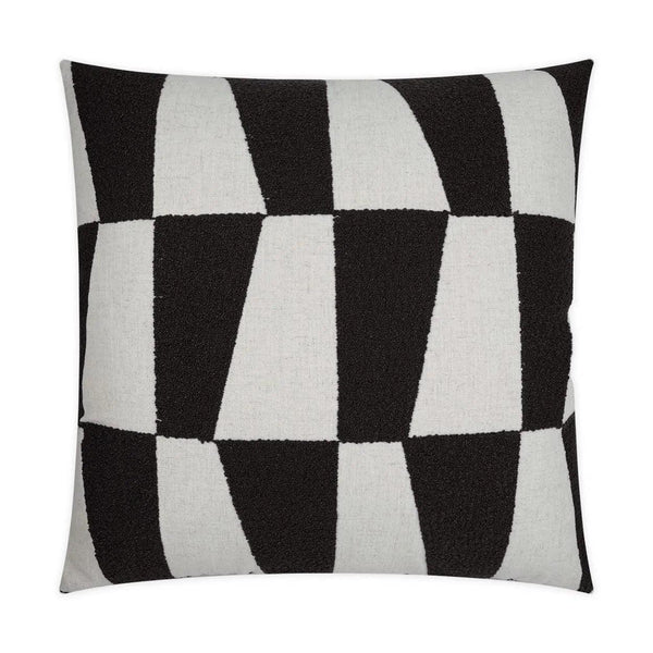 Bayview Domino Geometric Black Large Throw Pillow With Insert Throw Pillows LOOMLAN By D.V. Kap