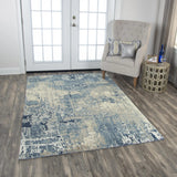 Baze Abstract Blue Large Area Rugs For Living Room Area Rugs LOOMLAN By LOOMLAN