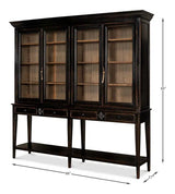 Beacon Hill Display Case Ebony Slim Cabinet With Glass Doors Buffets & Curios LOOMLAN By Sarreid