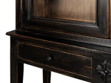 Beacon Hill Display Case Ebony Slim Cabinet With Glass Doors Buffets & Curios LOOMLAN By Sarreid