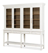 Beacon Hill Display Case White Slim Cabinet With Glass Doors Buffets & Curios LOOMLAN By Sarreid