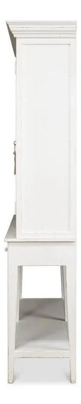 Beacon Hill Display Case White Slim Cabinet With Glass Doors Buffets & Curios LOOMLAN By Sarreid