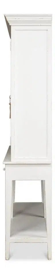 Beacon Hill Display Case White Slim Cabinet With Glass Doors Buffets & Curios LOOMLAN By Sarreid